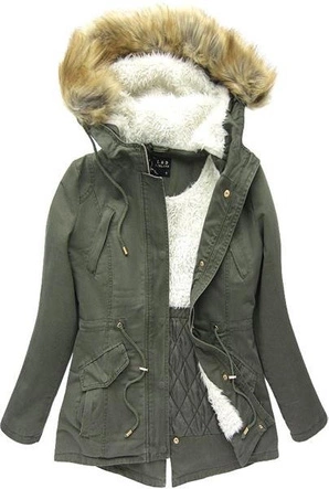 KHAKI PARKA ZIMOWA Z KAPTUREM (7586)