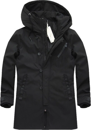 PARKA ZIMOWA Z PUCHEM NATURALNYM CZARNA (5018)