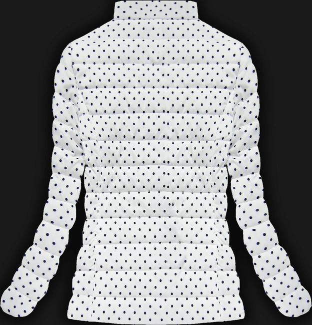 DWUSTRONNA KURTKA W GROSZKI BIAŁA (4473)