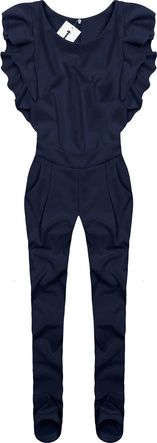 DŁUGI KOMBINEZON Z FALBANKAMI GRANATOWY (ART39)