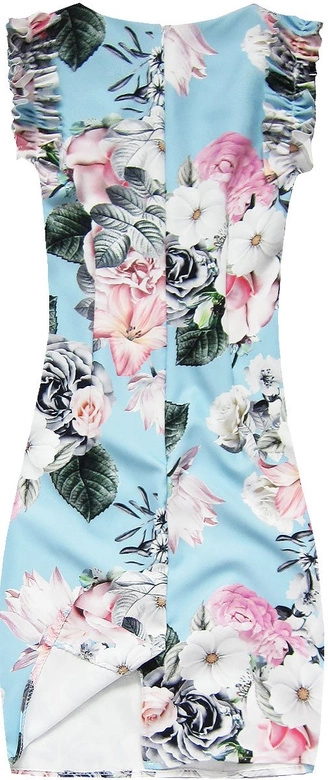 OŁÓWKOWA SUKIENKA Z FALBANKAMI BŁĘKITNA (ART51)