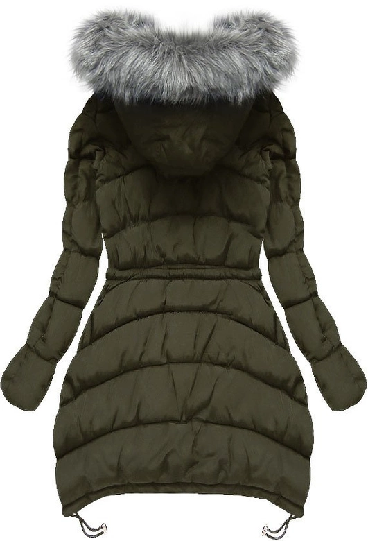 PIKOWANA KURTKA Z KAPTUREM KHAKI (W502-1)