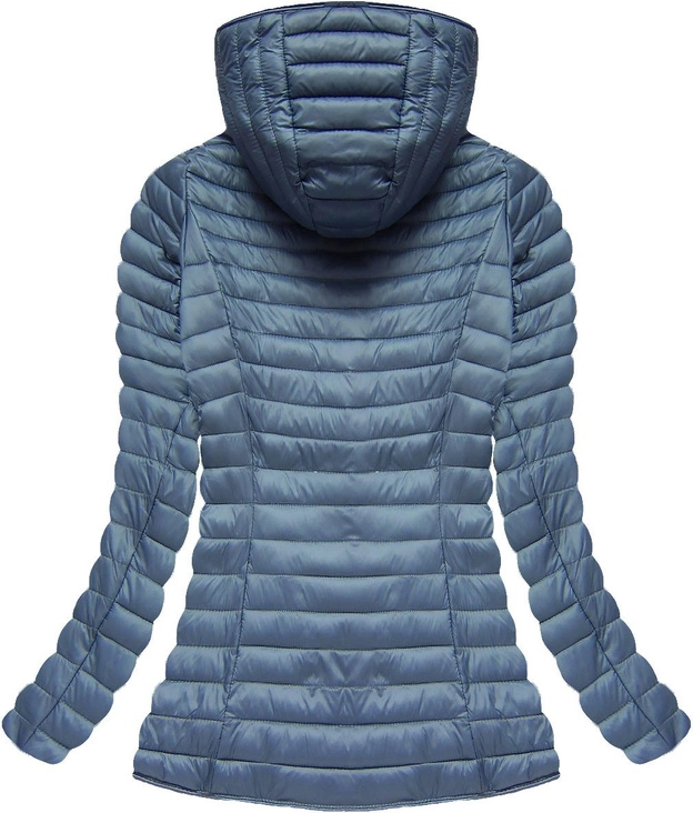PIKOWANA KURTKA Z KAPTUREM NIEBIESKA (3961)