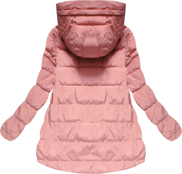 PIKOWANA KURTKA Z KAPTUREM RÓŻOWA (W586)