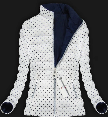 DWUSTRONNA KURTKA W GROSZKI BIAŁA (4473)