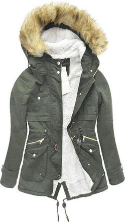 PARKA ZIMOWA NA MISIU KHAKI (AB3301)