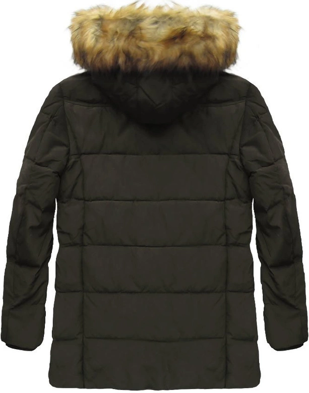 KURTKA ZIMOWA Z PUCHEM NATURALNYM KHAKI (5015)