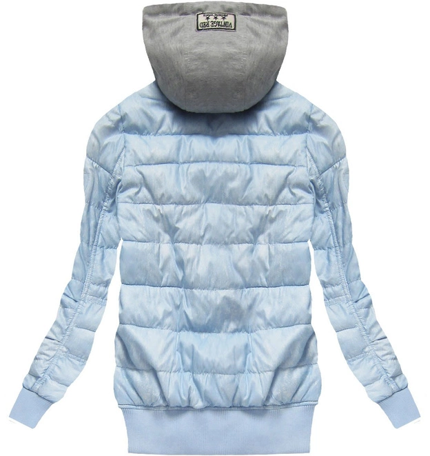 KURTKA BOMBER Z KAPTUREM BŁĘKITNA (XW559X)