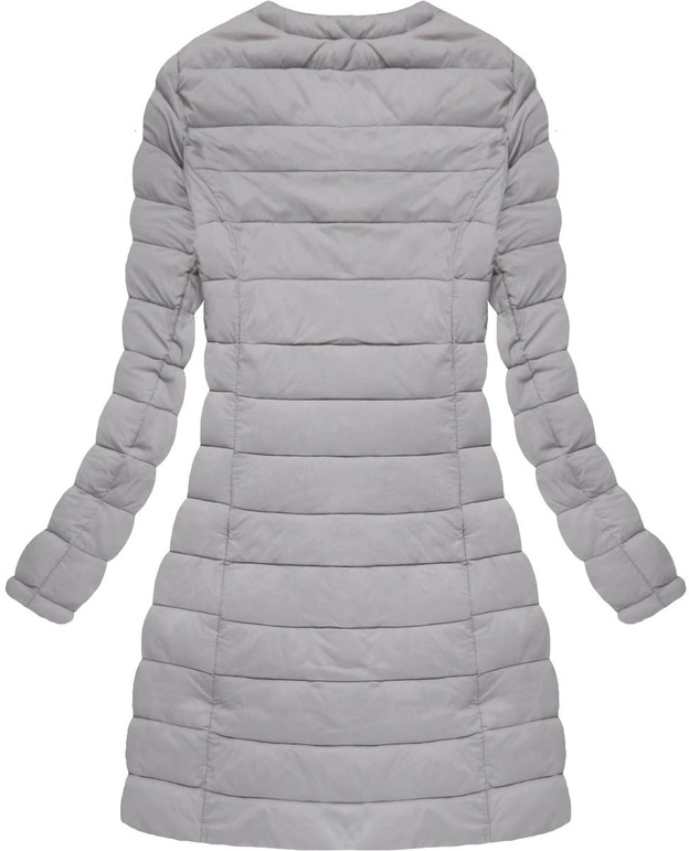 DŁUŻSZA PIKOWANA KURTKA SZARA (7148BIG)