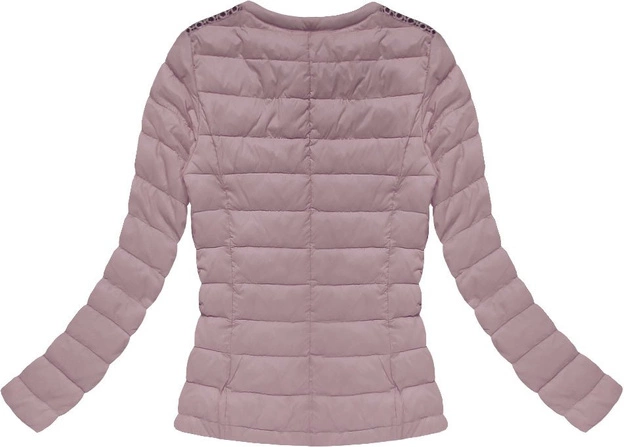 KURTKA Z AŻUROWYMI WSTAWKAMI BRUDNY RÓŻ (7185BIG)