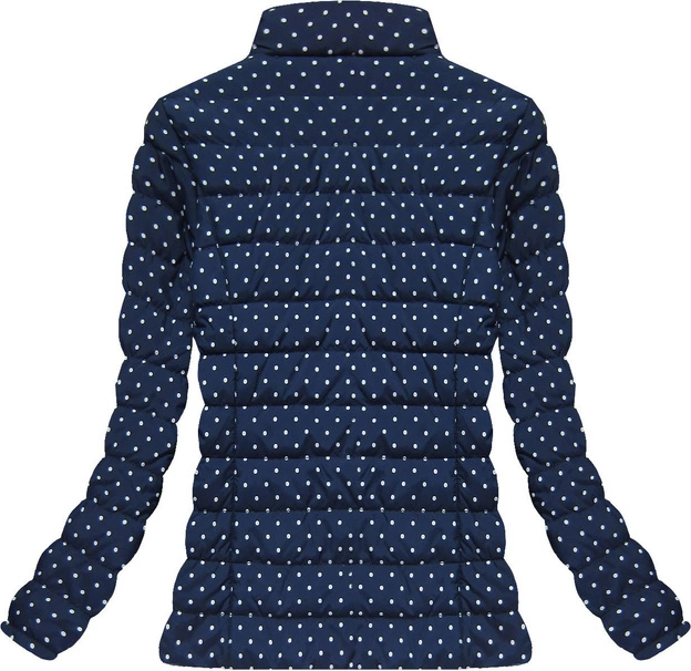 DWUSTRONNA KURTKA W GROSZKI GRANATOWA (4473)