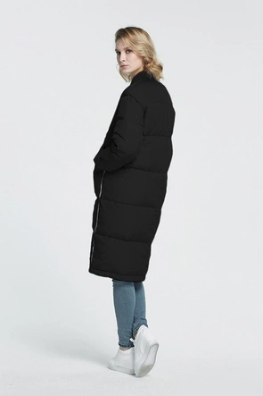 PŁASZCZ ZIMOWY Z PUCHEM NATURALNYM CZARNY (8068)