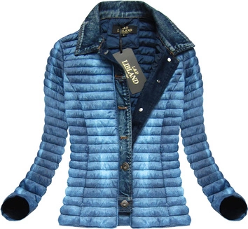 NIEBIESKA KURTKA IMITUJĄCA JEANS (7183BIG)