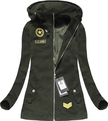 BAWEŁNIANA PARKA Z KAPTUREM KHAKI (1723)