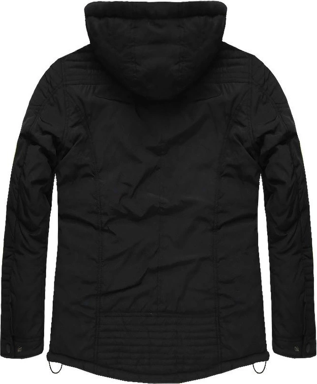 MĘSKA KURTKA ZIMOWA Z KAPTUREM CZARNA (M560)