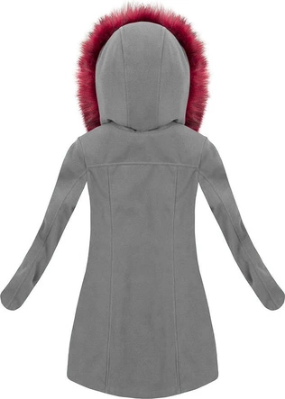 KRÓTKI PŁASZCZ ZIMOWY Z KAPTUREM JASNOSZARY (6257)
