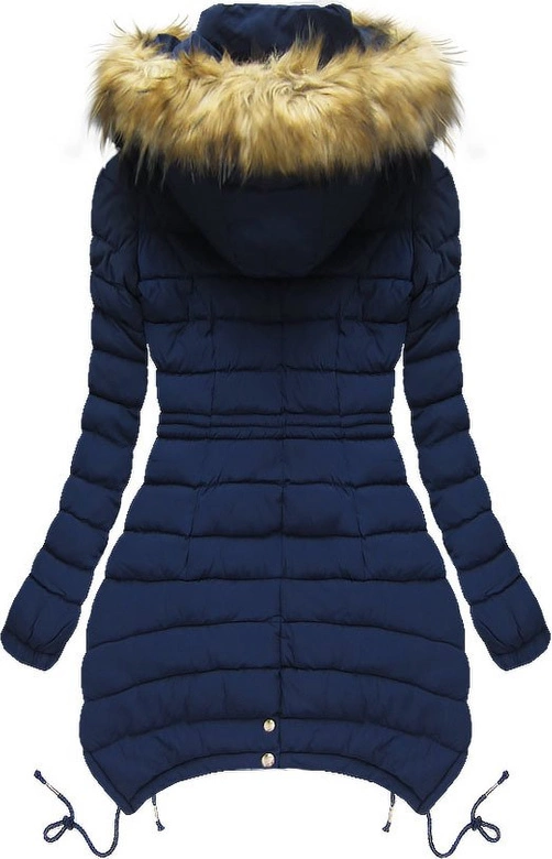 PIKOWANA KURTKA Z KAPTUREM GRANATOWA (3503W)