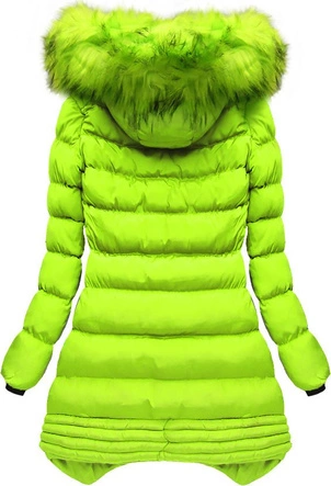 PIKOWANA KURTKA Z KAPTUREM LIMONKOWA (W810BIG)