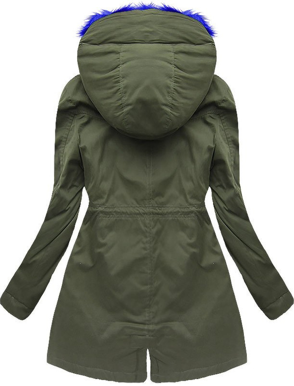 BAWEŁNIANA PARKA Z PODPINKĄ KHAKI-CHABROWA (7596)