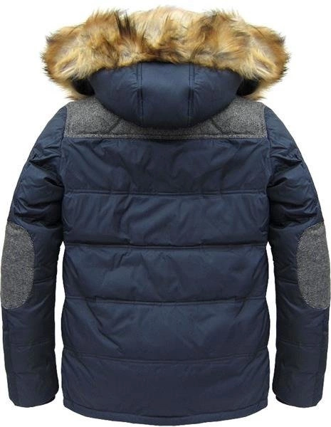 KURTKA ZIMOWA Z PUCHEM NATURALNYM GRANATOWA (5006)