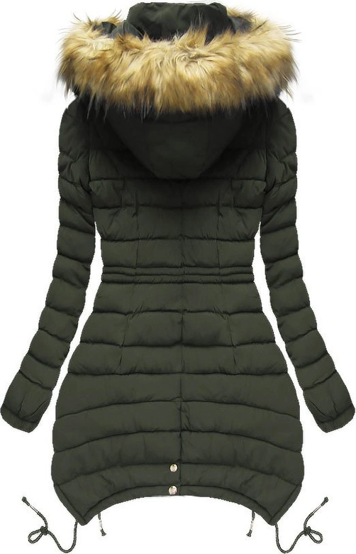 PIKOWANA KURTKA Z KAPTUREM KHAKI (3503W)