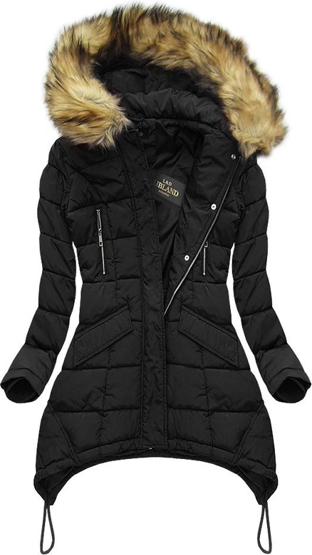 PIKOWANA KURTKA Z KAPTUREM CZARNA (7673)