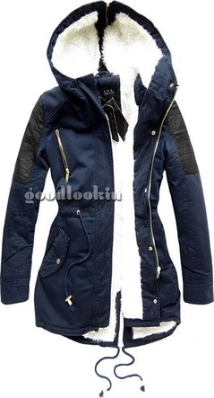 GRANATOWA PARKA ZIMOWA LIBLAND (LD-7590)