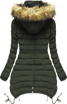 PIKOWANA KURTKA Z KAPTUREM KHAKI (3503W)