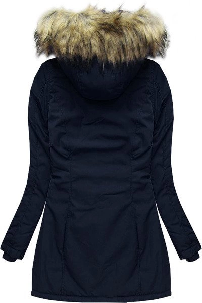 KURTKA ZIMOWA Z KAPTUREM GRANATOWA (7631)