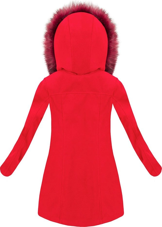 KRÓTKI PŁASZCZ ZIMOWY Z KAPTUREM CZERWONY (6257)