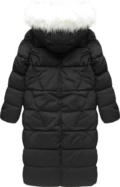 PŁASZCZ ZIMOWY Z PUCHEM NATURALNYM CZARNY (8090)