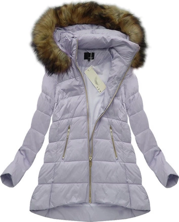 PIKOWANA KURTKA Z PUCHEM NATURALNYM WRZOSOWA (8070)