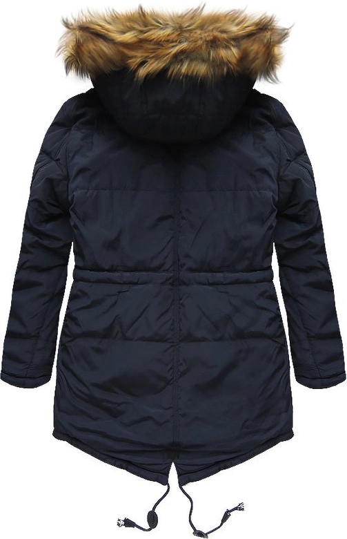 MĘSKA KURTKA ZIMOWA Z KAPTUREM GRANATOWA (M558)