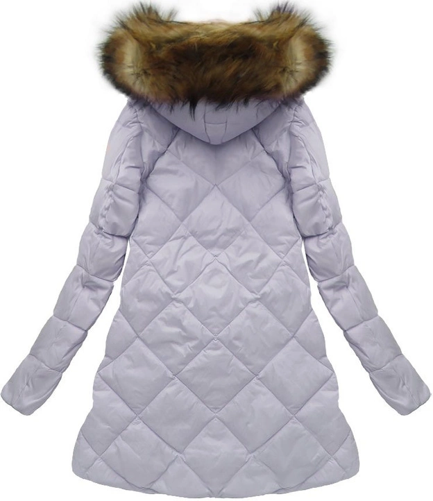 PIKOWANA KURTKA Z PUCHEM NATURALNYM WRZOSOWA (8070)