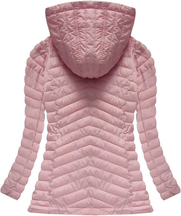 PIKOWANA KURTKA Z KAPTUREM RÓŻOWA (W564)