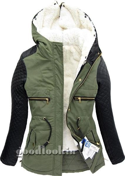 PARKA ZIMOWA Z PODPINKĄ ZIELONA GO-START (2M90W)