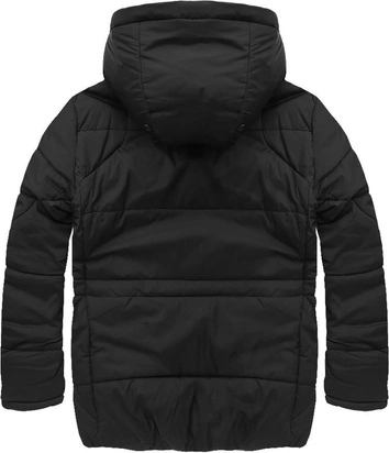 KURTKA ZIMOWA Z KAPTUREM CZARNA (607)