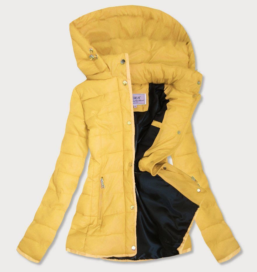 Damska kurtka pikowana żółta (w351)