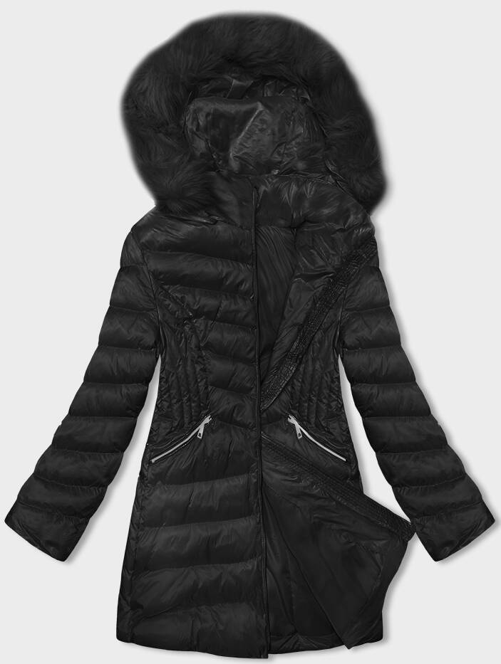 Pikowana przejściowa kurtka damska czarna (5M3162-392)