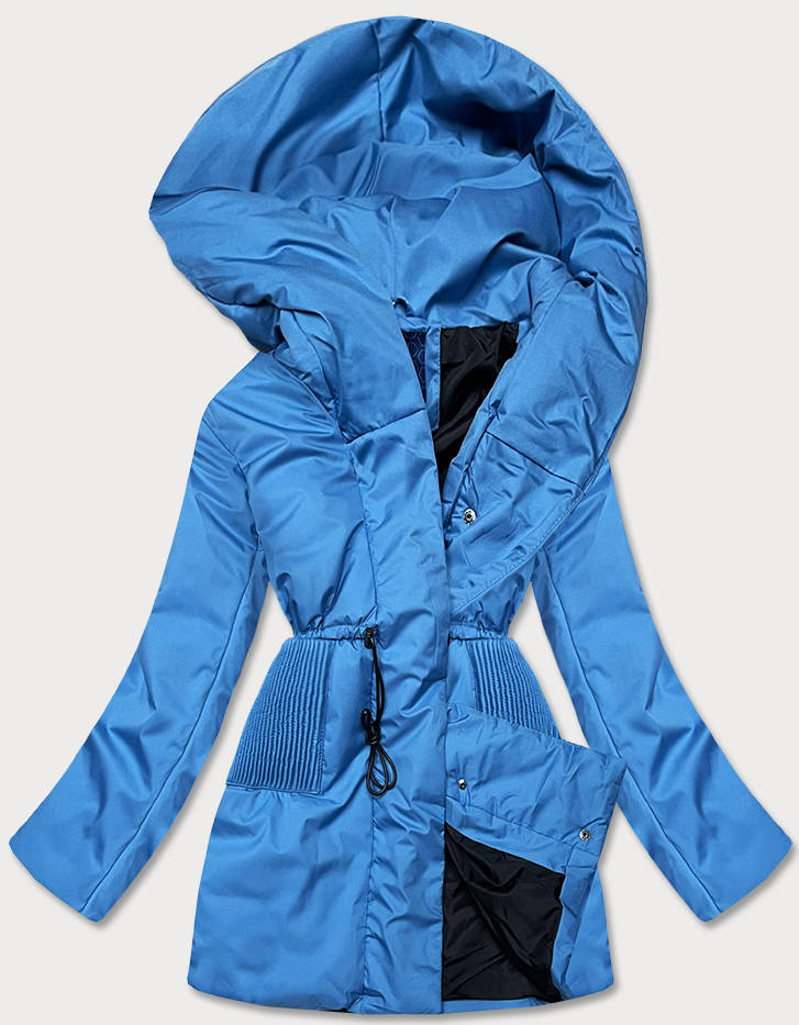 Damska kurtka z kapturem niebieska (ho-22)