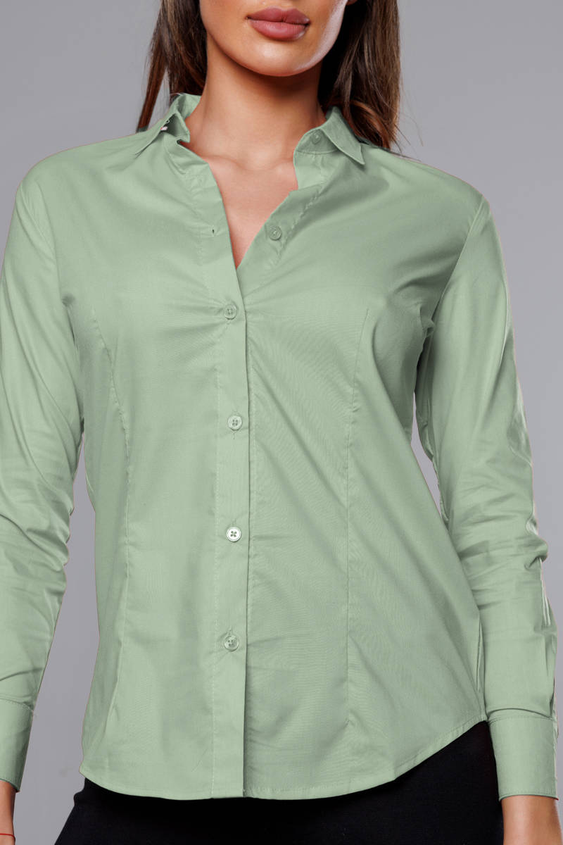Klasyczna koszula damska jasnozielona (HH039-39)