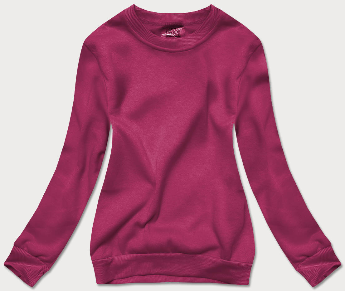 Bluza dresowa damska ze ściągaczami ciemny różowy (w01-57)