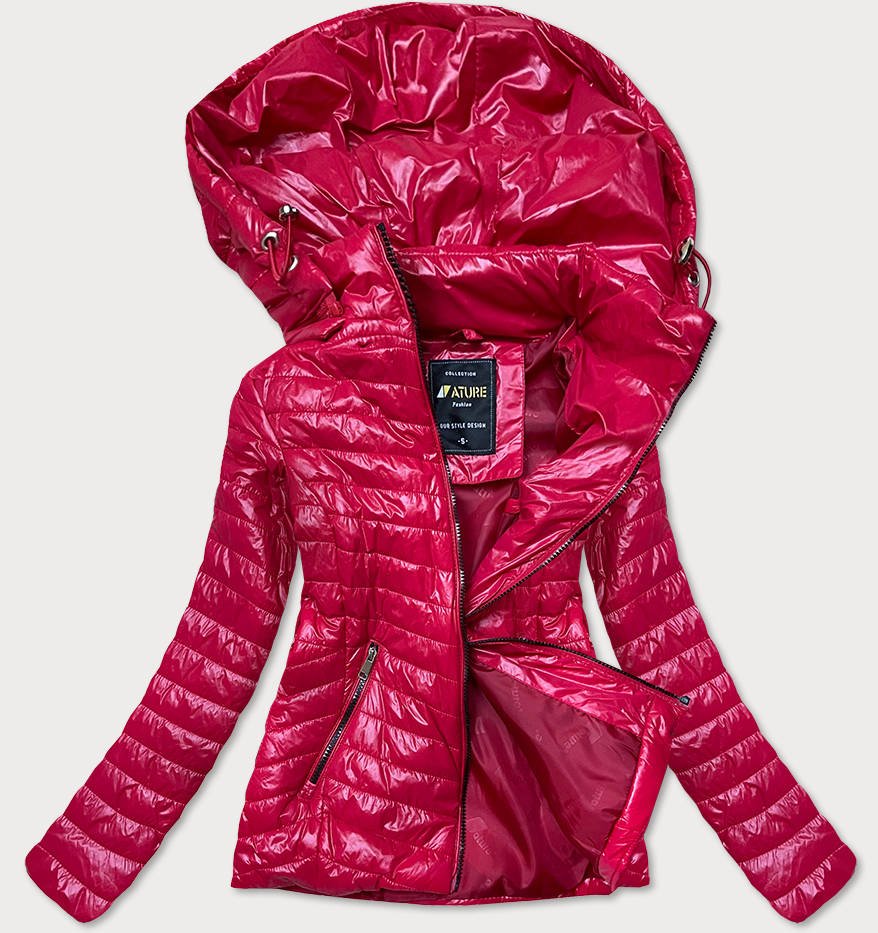 Błyszcząca kurtka damska czerwona (6380)