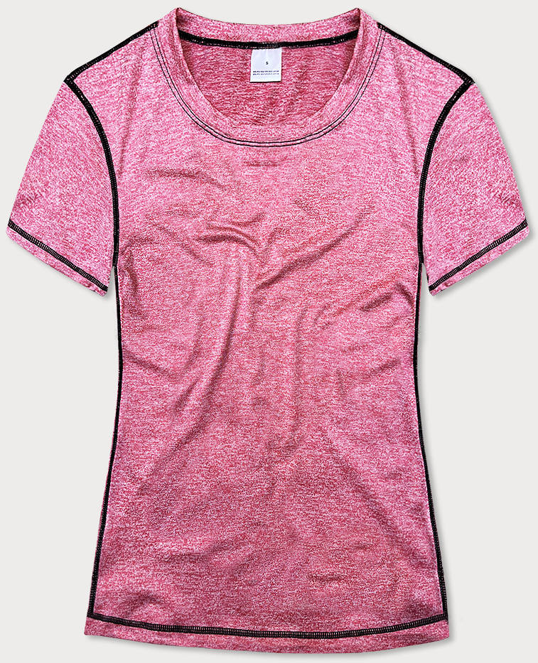 Sportowy t-shirt damski różowy (A-2165)