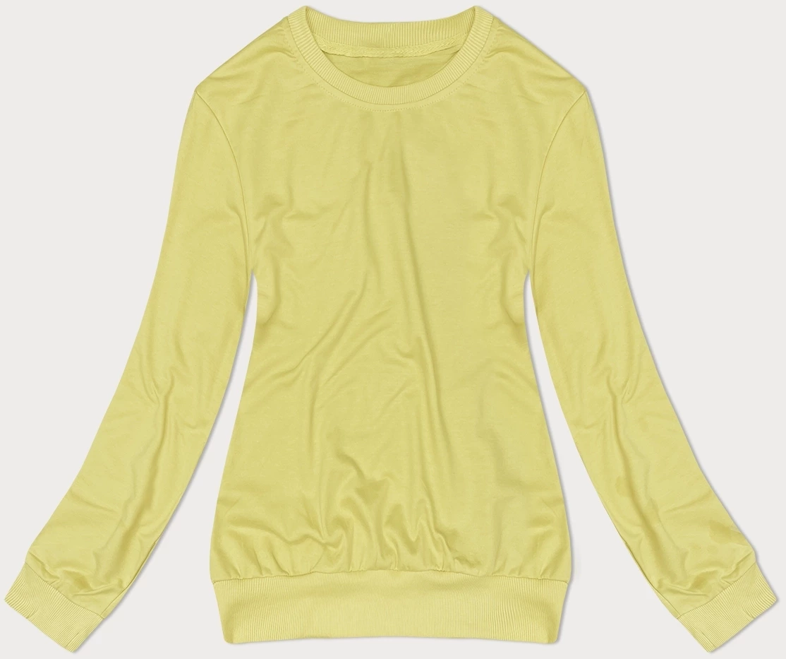 Cienka bluza dresowa damska ze ściągaczami cytrynowa (68W05-33)