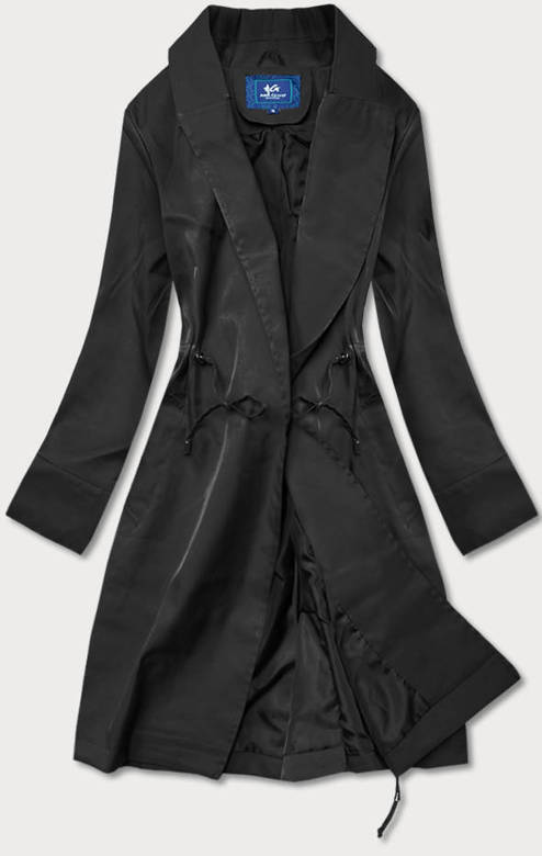 Cienki płaszcz damski czarny (ag5-011)