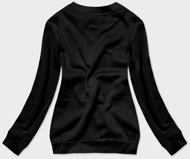 Bluza dresowa damska ze ściągaczami czarna (w01-3)