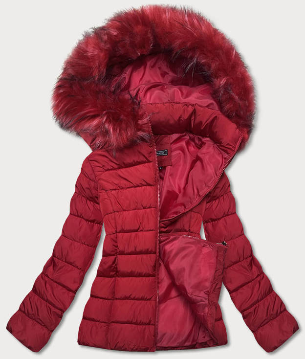 Krótka kurtka damska zimowa czerwona (YP-20091-8)