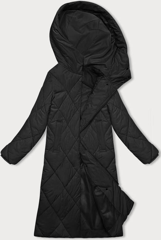 Długa kurtka zimowa z kapturem J.Style czarna (5M3173-392)