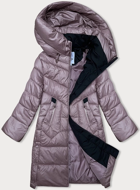 Puchowa kurtka zimowa damska Glakate różowa (LU-238002#)
